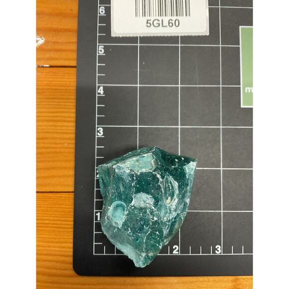 Aqua Translucent Art Glass Cullet Glowing Manganese Slag Glass #5GL60 - Picture 7 of 7